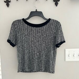 Gray and Black Women's Top